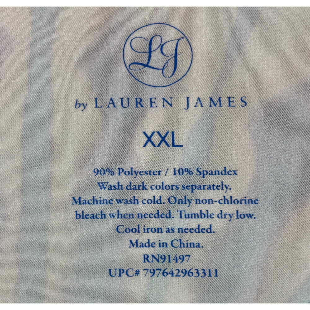 Lauren James‎ Co Womens XXL Tie Dye Long Sleeve Performance Shirt Pastel Purple - Picture 5 of 5